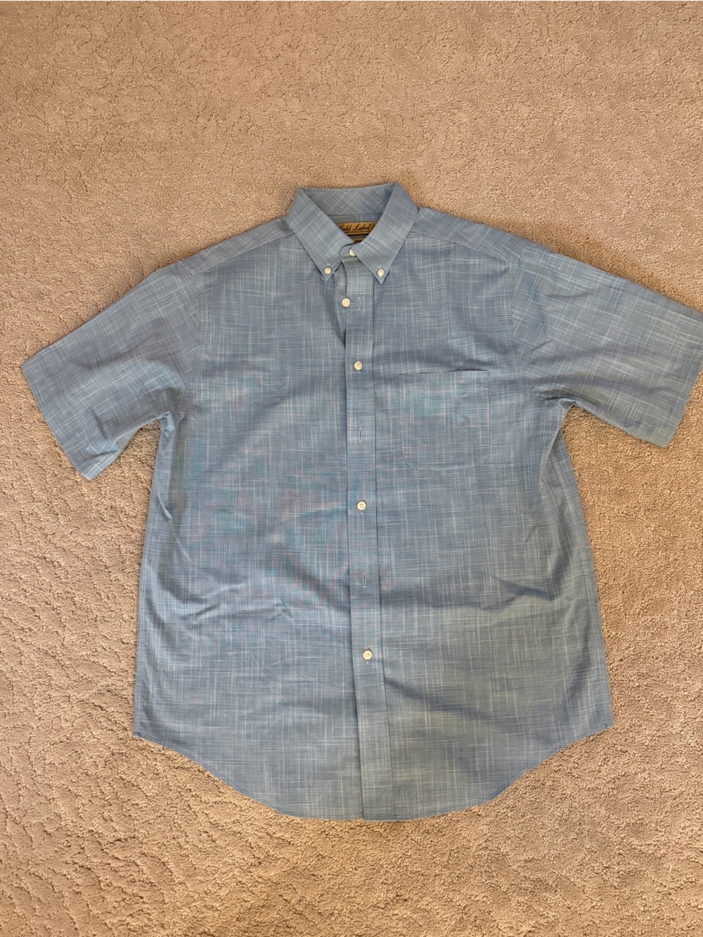 Roundtree & Yorke Gold Label Slate Blue Button-Up Shirt